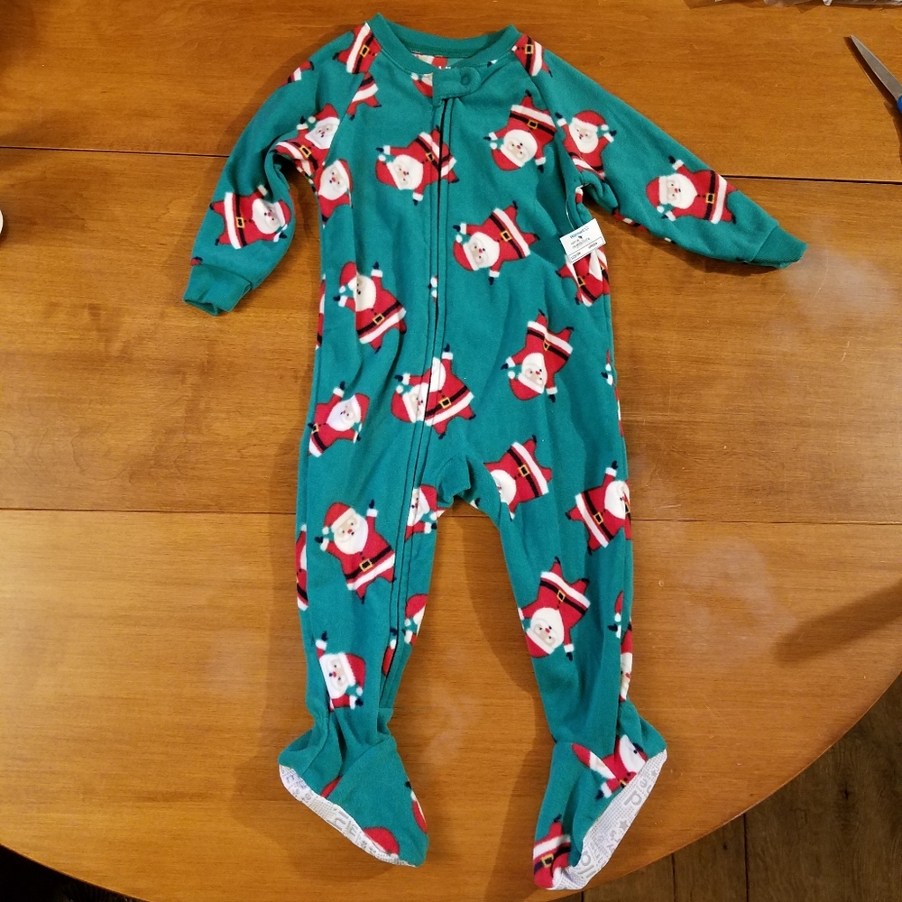 NWT Child of Mine santa fleece footie pajama